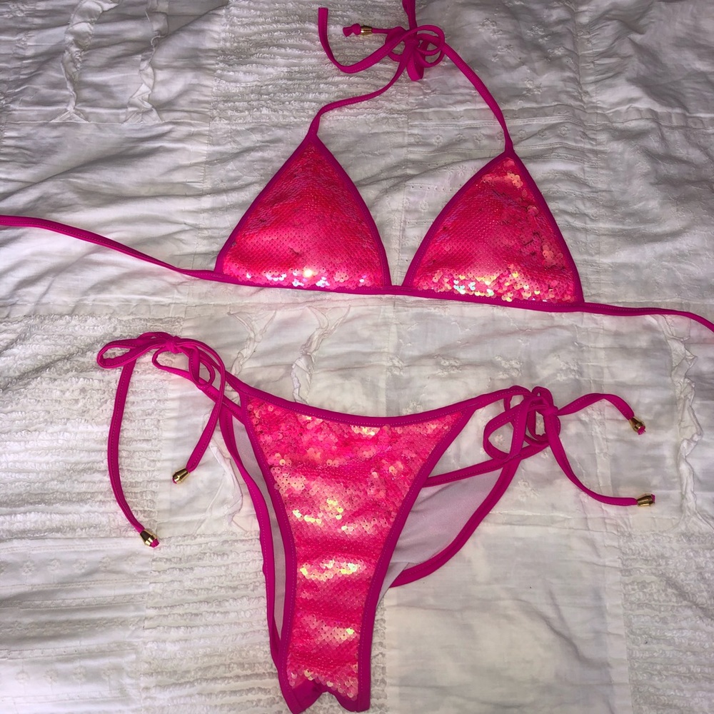 PINK SEQUIN BIKINI!!!